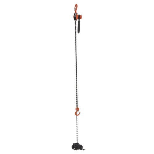 Mini Lever Hoist, 15' Lift, 500 lbs. (0.25 tons) Capacity, Steel Chain Action Paper