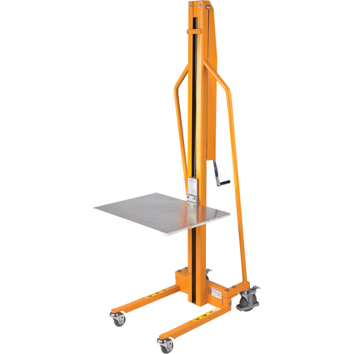 Empileur &agrave; plateforme, M&eacute;canisme Treuil manuel, Capacit&eacute; de 220 lb, Levage max de 58-1/2" Action Paper