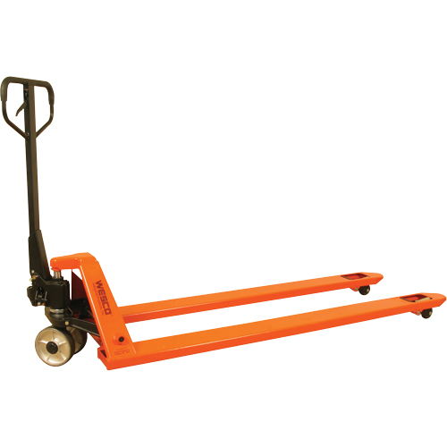Long Fork Pallet Truck, 70" L x 27" W, 4400 lbs. Capacity Action Paper