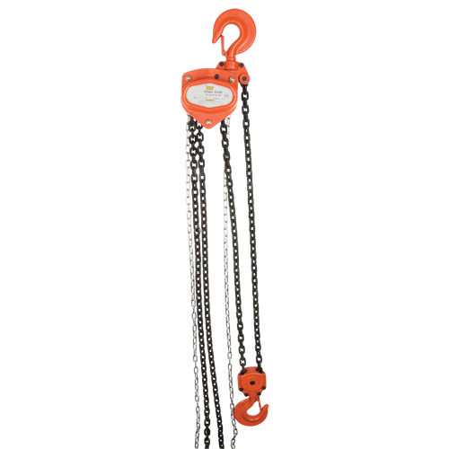 Chain Hoist, 20' Lift, 4000 lbs. (2 tons) Capacity, Alloy Steel Chain Action Paper