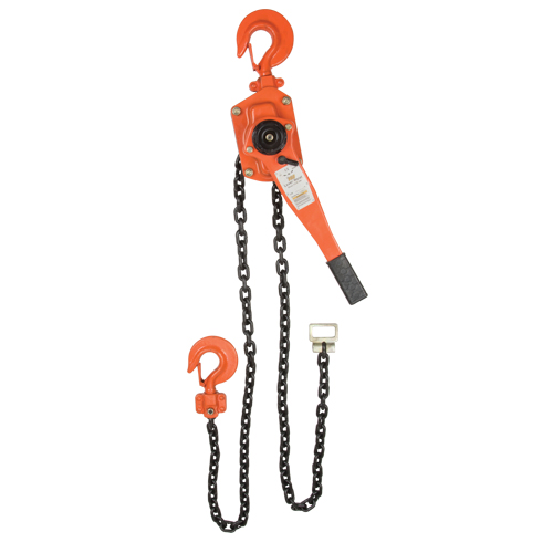 Lever Chain Hoist, 5' Lift, 6000 lbs. (3 tons) Capacity, Alloy Steel Chain Action Paper