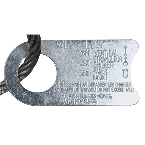 &eacute;lingue de levage &agrave; c&acirc;ble m&eacute;tallique - deux boucles, galvanis&eacute; Action Paper