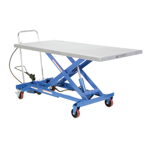 Pneumatic Hydraulic Scissor Lift Table, Steel, 63" L x 31-1/2" W, 1000 lbs. Cap. Action Paper