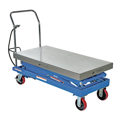 Pneumatic Hydraulic Scissor Lift Table, Steel, 47-1/4" L x 24" W, 1500 lbs. Cap. Action Paper