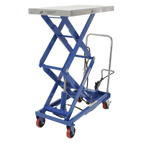 Pneumatic Hydraulic Scissor Lift Table, Steel, 35-1/2" L x 20" W, 800 lbs. Cap. Action Paper