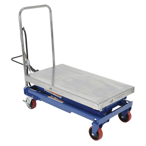 Pneumatic Hydraulic Scissor Lift Table, Steel, 35-1/2" L x 20" W, 800 lbs. Cap. Action Paper