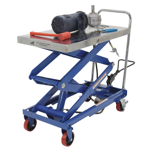 Pneumatic Hydraulic Scissor Lift Table, Steel, 35-1/2" L x 20" W, 800 lbs. Cap. Action Paper