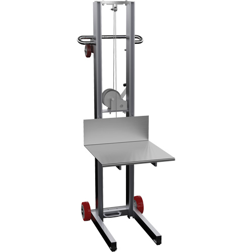 Empileur &agrave; plateforme, M&eacute;canisme Treuil manuel, Capacit&eacute; de 400 lb, Levage max de 58" Action Paper
