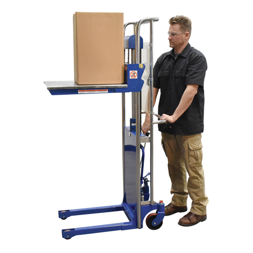 Hefti-Lift Load Stacker, Foot Pump Operated, 880 lbs. Capacity, 59" Max Lift Action Paper