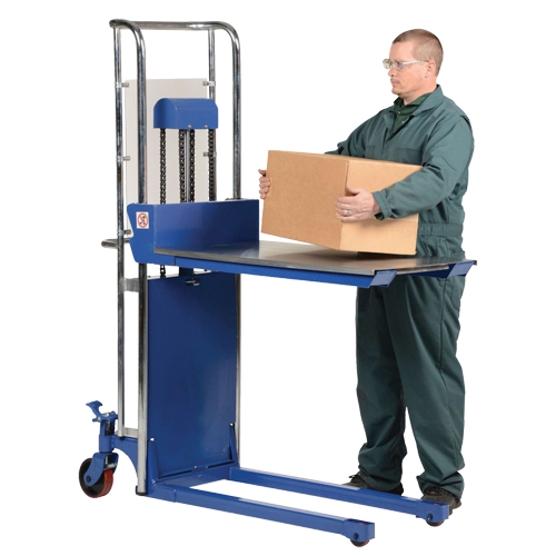 Hefti-Lift Load Stacker, Foot Pump Operated, 300 lbs. Capacity, 59" Max Lift Action Paper