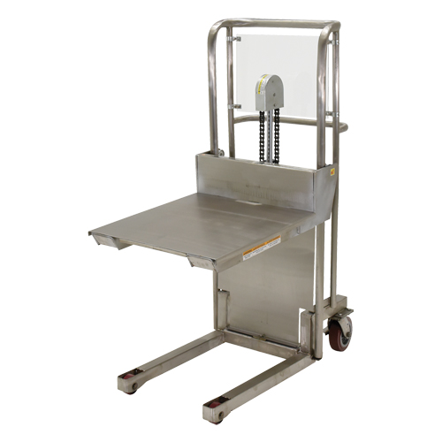 Hefti-Lift Load Stacker, Foot Pump Operated, 450 lbs. Capacity, 45-5/8" Max Lift Action Paper
