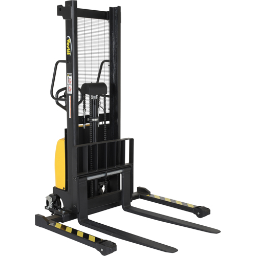 Fork Lift Stacker, Electric Operated, 2000 lbs. Capacity, 63" Max Lift Action Paper