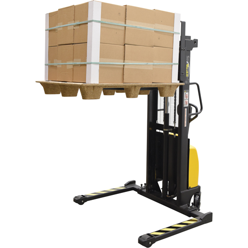 Fork Lift Stacker, Electric Operated, 2000 lbs. Capacity, 63" Max Lift Action Paper