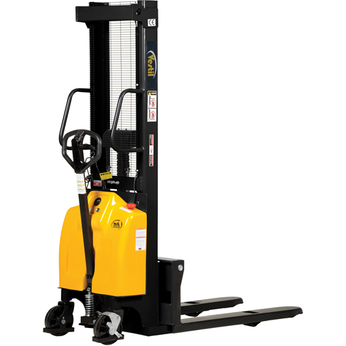 Fork Lift Stacker, Electric Operated, 2000 lbs. Capacity, 98" Max Lift Action Paper