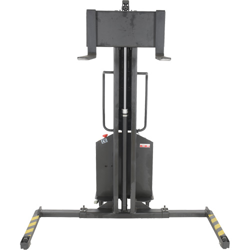 Narrow Mast Powered Lift Stacker, Electric Operated, 1000 lbs. Capacity, 63" Max Lift Action Paper