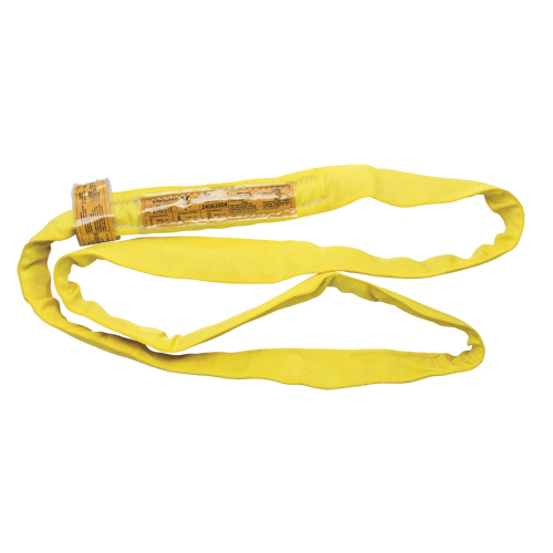 &eacute;lingue de levage en polyester ronde, Jaune, 2-1/2" la x 3' lo, 9000 lb Charge verticale Action Paper
