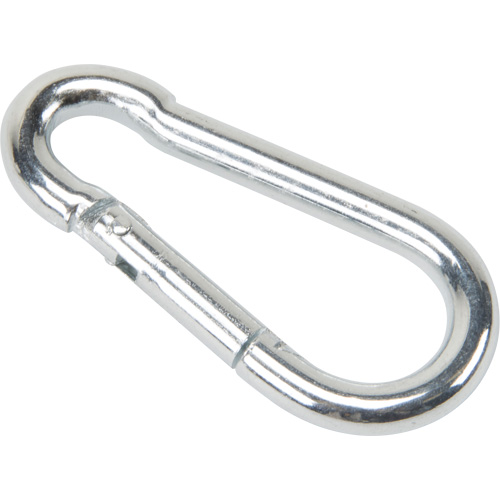 Mousqueton zingu&eacute;, 220 lb (0,11 tonne) Charge d'utilisation max., 3/16" Taille, 5/16" Oeil Action Paper