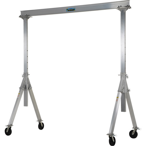 Adjustable Aluminum Gantry Crane, 8' L, 2000 lbs. (1 tons) Capacity Action Paper