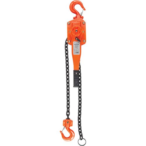 Lever Hoist, 10' Lift, 1500 lbs. (0.75 tons) Capacity, Alloy Steel Chain Action Paper