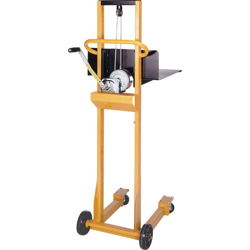 Easy-Lift Platform Lift Stacker, Hand Winch Operated, 500 lbs. Capacity, 52" Max Lift Action Paper