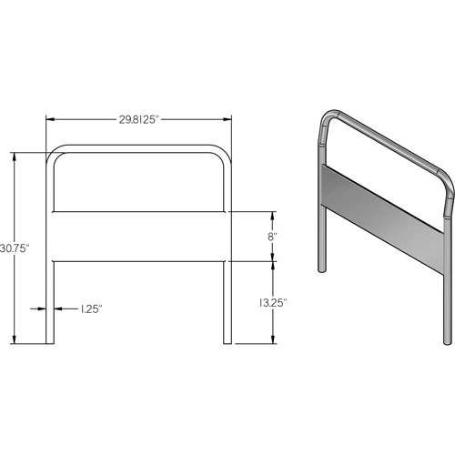 30" Chrome Handle for Platform Truck Action Paper