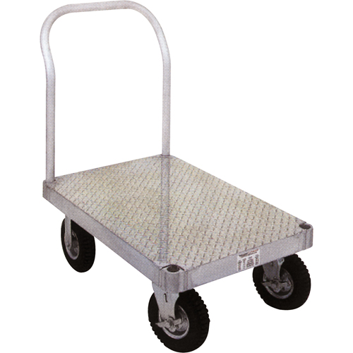 Aluminum Platform Truck, 24" W x 48" L, 2000 lbs. Cap., Rubber Wheels Action Paper