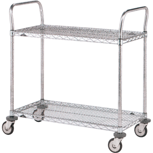 Standard-Duty Utility Carts, Stainless Steel, 24" x 39" x 24", 500 lbs. Capacity Action Paper