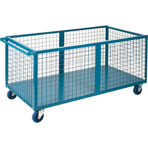 Wire Mesh Box Truck, Steel, 75" L x 30" W x 31.5" H, 30 cu. ft. Volume, 1200 lbs. Capacity Action Paper