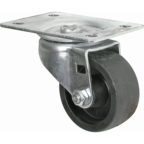 Light-Duty Caster, Swivel, 2-1/2" (63.5 mm), Polyolefin, 200 lbs. (91 kg.) Action Paper