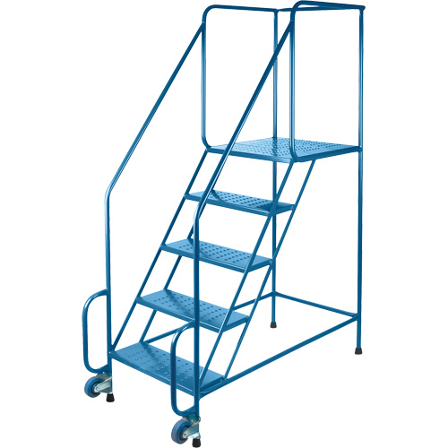 Tilt-N-Roll Ladders, Steel, 5 Steps, 22" Wide, 24" D x 47" H Top Step Action Paper