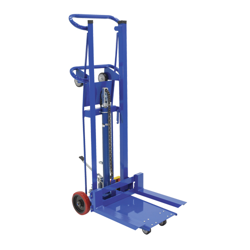 Platform Lift Stacker, Foot Pump Operated, 750 lbs. Capacity, 52" Max Lift Action Paper
