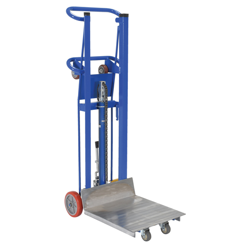 Hydra Lift Platform Stacker, Foot Pump Operated, 750 lbs. Capacity, 52" Max Lift Action Paper