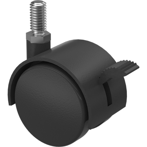 Twin Wheel Caster (300/400 Series), Swivel with Brake, 2" (51 mm) Dia., 75 lbs. (34 kg.) Capacity Action Paper