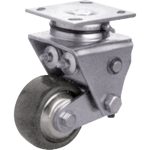 Heavy-Duty Caster, Swivel, 4" (101.6 mm), Solid Elastomer, 900 lbs. (408 kg.) Action Paper