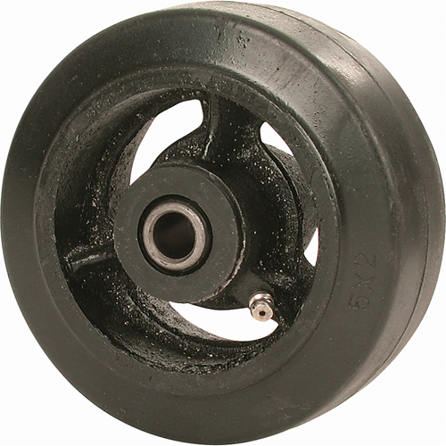 Mold-on Rubber Wheel, 8" (203 mm) Dia. x 2-1/2" (63.5 mm) W, 850 lbs. (385 kg.) Capacity Action Paper