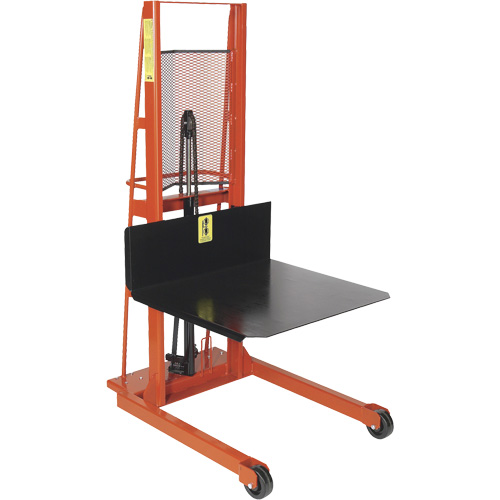 Hydraulic Platform Lift Stacker, Hand Winch Operated, 1000 lbs. Capacity, 60" Max Lift Action Paper