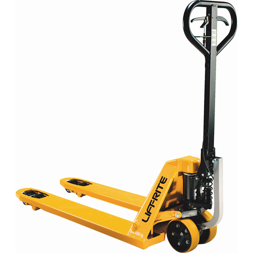 Power-Start Technology Pallet Trucks, Steel, 48" L x 27" W, 5000 lbs. Capacity Action Paper