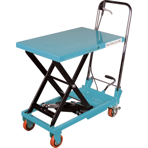 Heavy-Duty Hydraulic Scissor Lift Table, 27-1/2" L x 17-3/4" W, Steel, 330 lbs. Capacity Action Paper