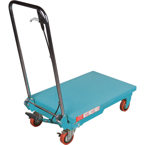 Heavy-Duty Hydraulic Scissor Lift Table, 27-1/2" L x 17-3/4" W, Steel, 330 lbs. Capacity Action Paper