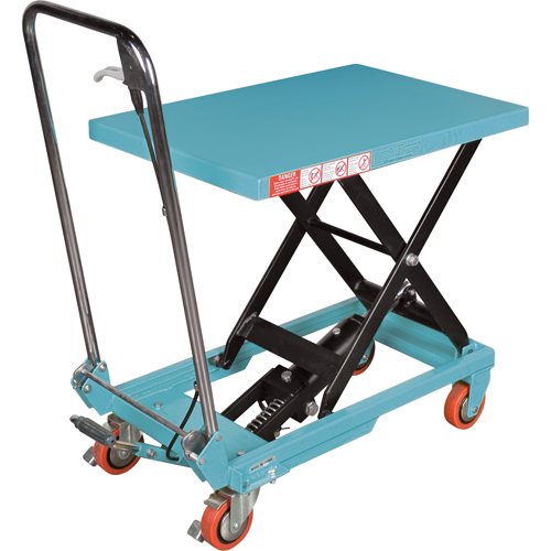 Heavy-Duty Hydraulic Scissor Lift Table, 27-1/2" L x 17-3/4" W, Steel, 330 lbs. Capacity Action Paper