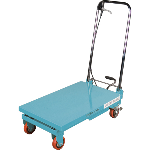 Heavy-Duty Hydraulic Scissor Lift Table, 27-1/2" L x 17-3/4" W, Steel, 330 lbs. Capacity Action Paper