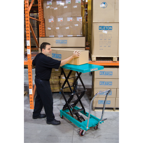 Heavy-Duty Hydraulic Scissor Lift Table, 27-1/2" L x 17-3/4" W, Steel, 330 lbs. Capacity Action Paper