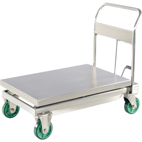 Hydraulic Scissor Lift Table, 35-1/2" L x 19-3/4" W, Stainless Steel, 1100 lbs. Capacity Action Paper