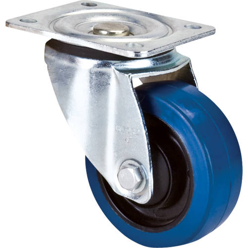 Blue Caster, Swivel, 4" (101.6 mm), Rubber, 350 lbs. (158.8 kg.) Action Paper