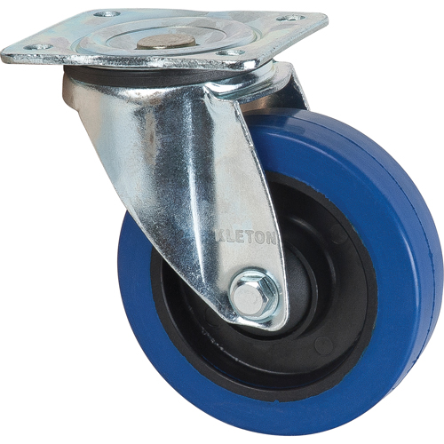 Blue Caster, Swivel, 5" (127 mm), Rubber, 400 lbs. (181 kg.) Action Paper