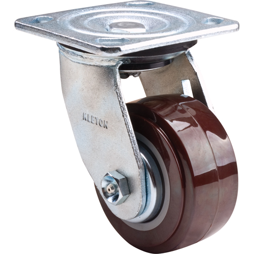 Roulette, Pivotant, 4" (101,6 mm), Polyur&eacute;thane,  Action Paper