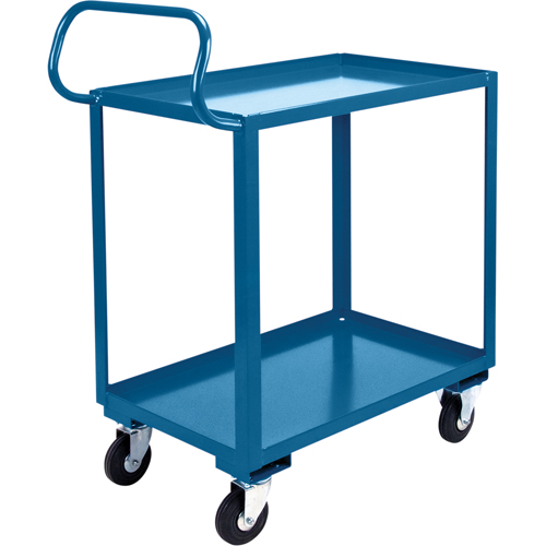 Chariot ergonomique &agrave; tablettes, 800 lb Capacit&eacute;, Acier, 26" la x 37" ha x 38" p, Bordure vers le haut Action Paper