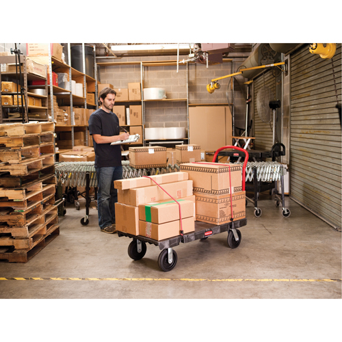 Heavy-Duty Platform Truck, 48" L x 24" W, 2000 lbs. Cap., Rubber Wheels Action Paper