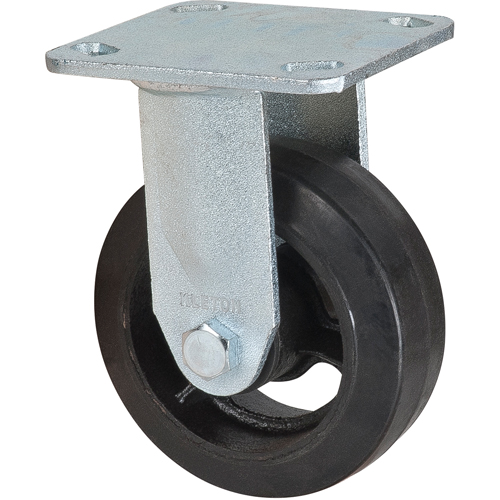 Mold-on Caster, Rigid, 5" (127 mm), Rubber, 440 lbs. (199 kg.) Action Paper