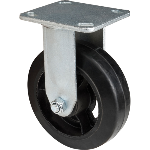 Mold-on Caster, Rigid, 6" (152.4 mm), Rubber, 550 lbs. (249 kg.) Action Paper